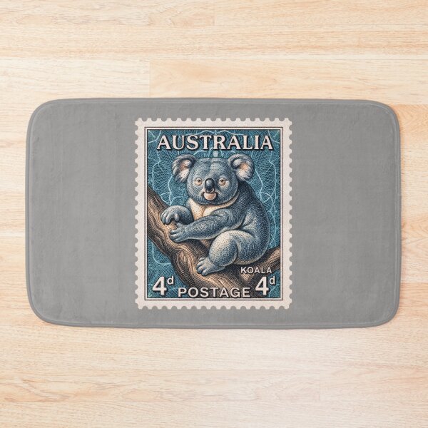 Item preview, Vintage Australian Koala Postage Stamp – Retro Engraved Wildlife Art designed and sold by retrographics.