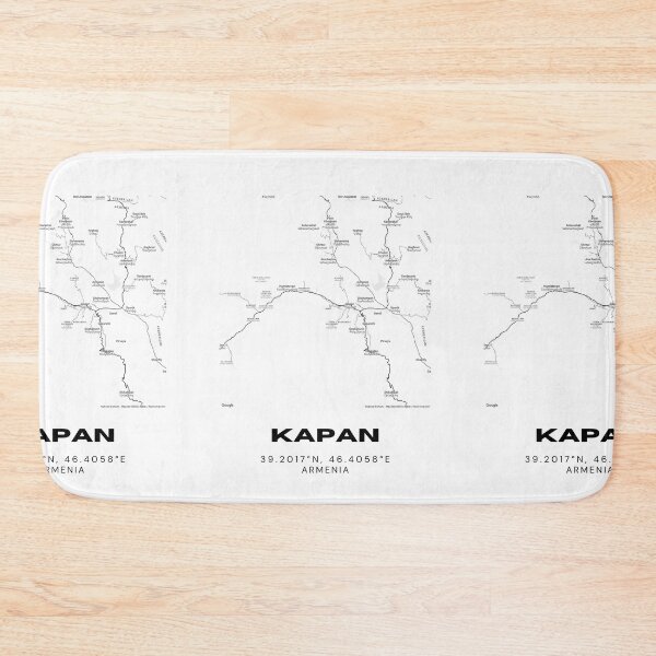Item preview, Kapan Armenia Minimalist City Map with Coordinates | Black and White Street Map Art Print designed and sold by RM-Journey.