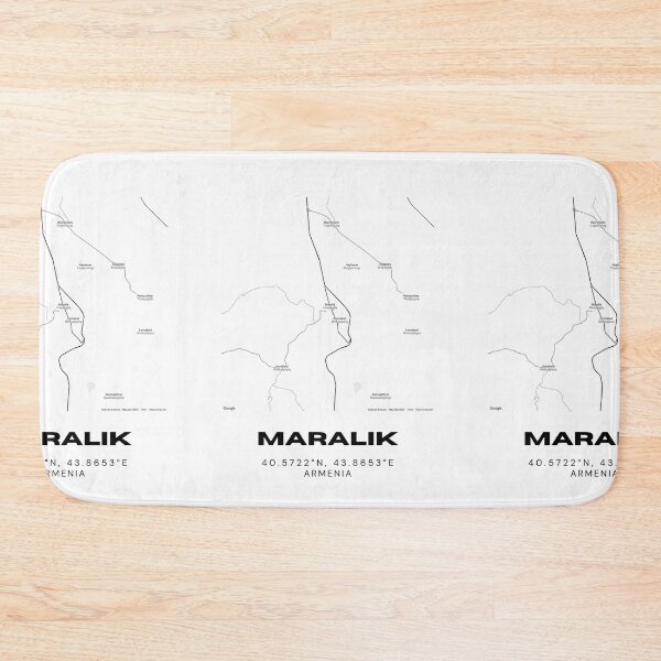 Item preview, Maralik Armenia Minimalist City Map with Coordinates | Black and White Street Map Art Print designed and sold by RM-Journey.