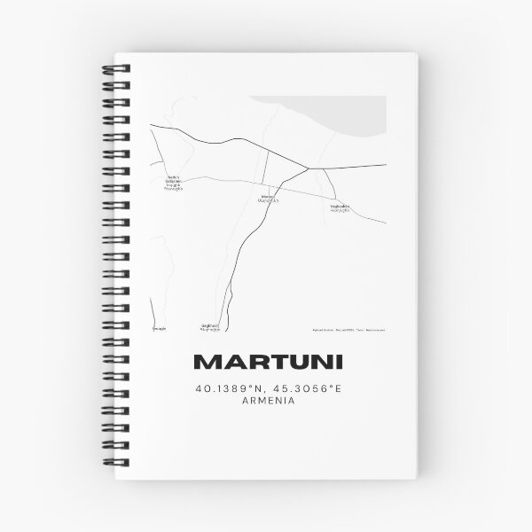 Item preview, Martuni Armenia Minimalist City Map with Coordinates | Black and White Street Map Art Print designed and sold by RM-Journey.