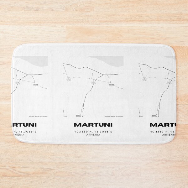 Item preview, Martuni Armenia Minimalist City Map with Coordinates | Black and White Street Map Art Print designed and sold by RM-Journey.