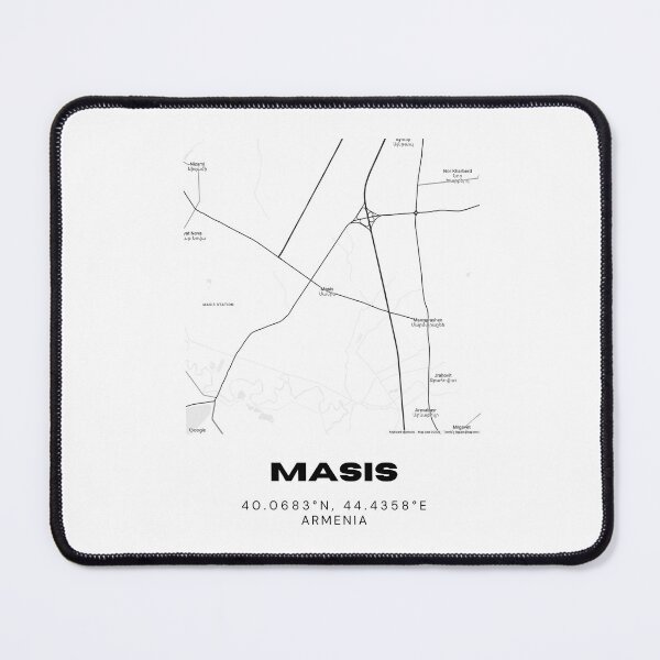 Item preview, Masis Armenia Minimalist City Map with Coordinates | Black and White Street Map Art Print designed and sold by RM-Journey.