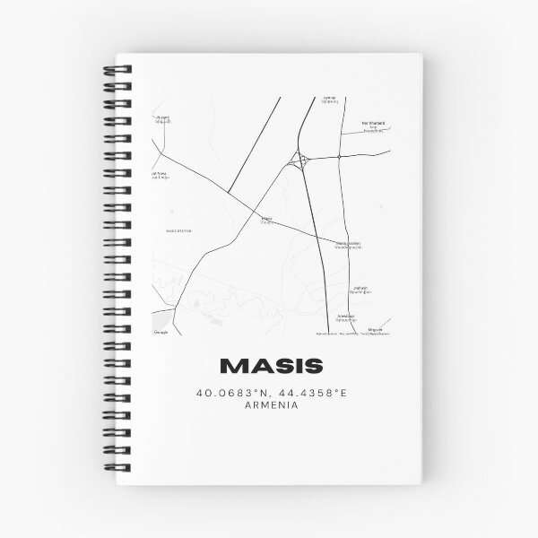 Item preview, Masis Armenia Minimalist City Map with Coordinates | Black and White Street Map Art Print designed and sold by RM-Journey.