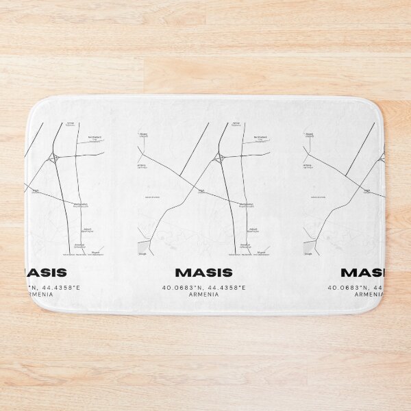 Item preview, Masis Armenia Minimalist City Map with Coordinates | Black and White Street Map Art Print designed and sold by RM-Journey.