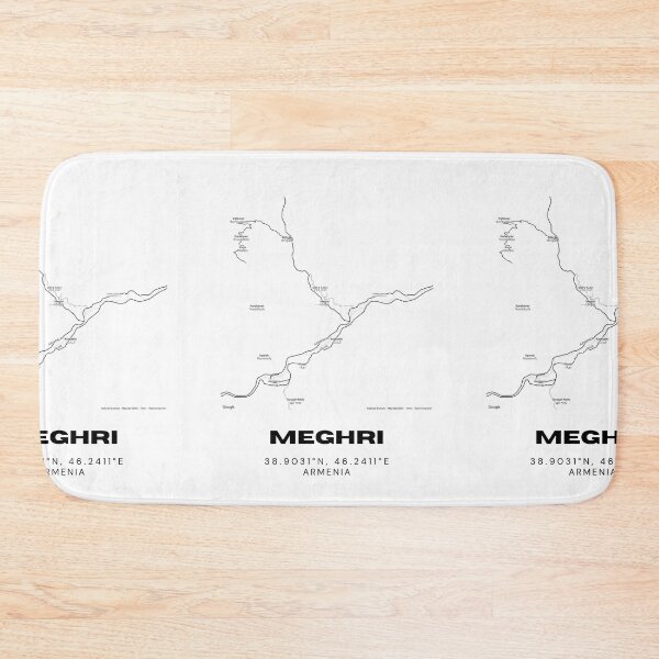 Item preview, Meghri Armenia Minimalist City Map with Coordinates | Black and White Street Map Art Print designed and sold by RM-Journey.
