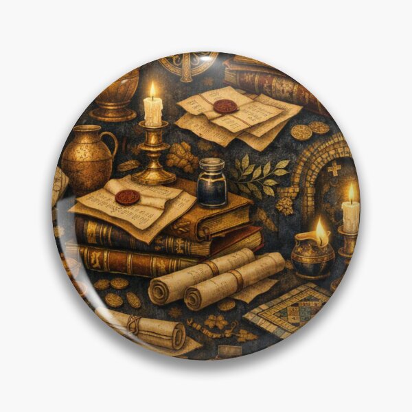 Item preview, The Archivist’s Library – Byzantine Dark Academia Cottagecore Pattern designed and sold by Shadowframe Studios.