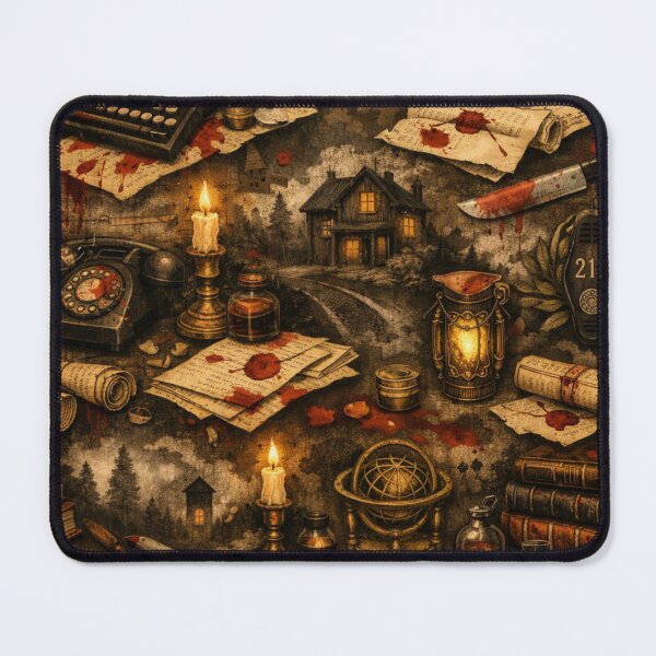 Item preview, The Writer’s Nightmare – Stephen King Dark Academia Horror Pattern designed and sold by Shadowframe Studios.