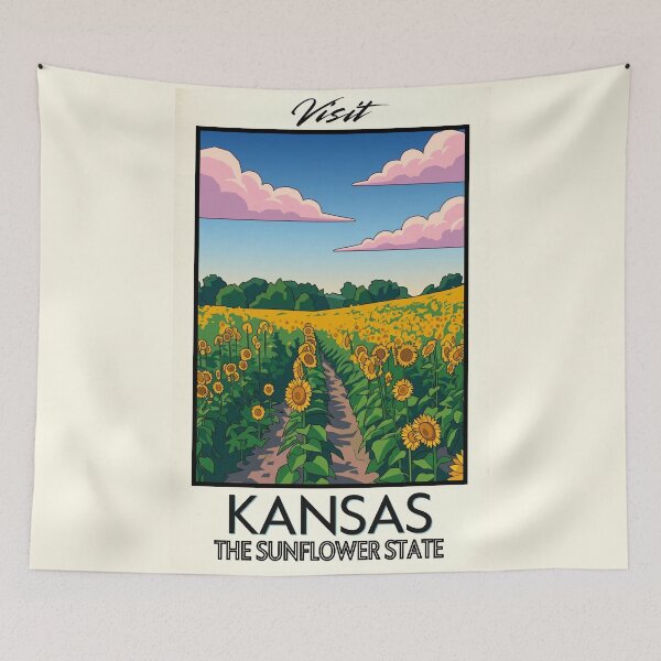 Item preview, Kansas Scenic Vintage Style Travel Advert designed and sold by Dimensionality.