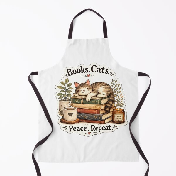 Item preview, Books Cats Peace Repeat Cozy Reader designed and sold by KindredPaws.