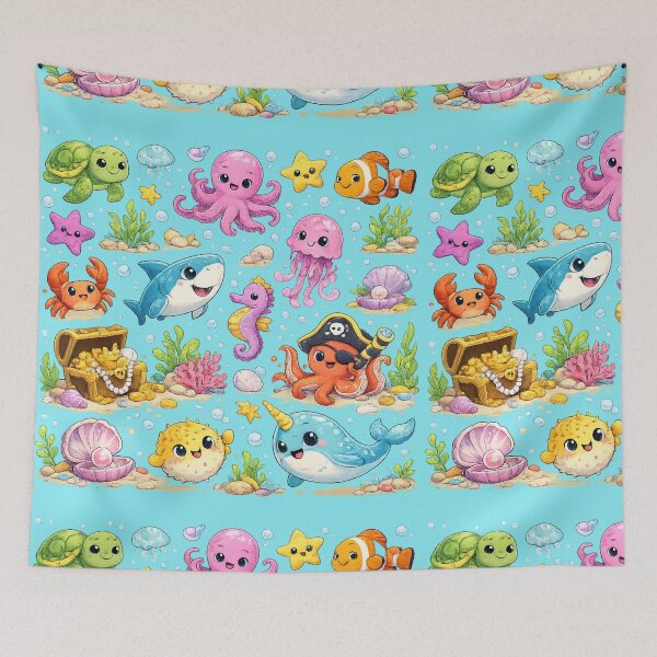 Item preview, cute sea creatures designed and sold by DreamPrint Collective.