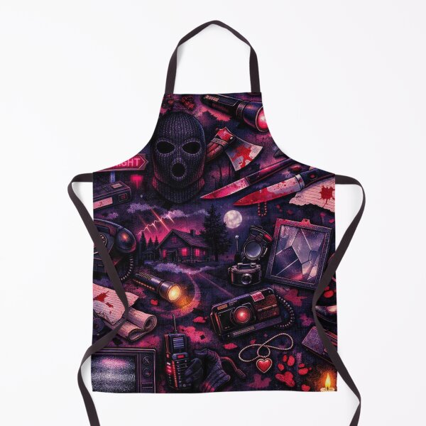 Item preview, Neon Nightmare – Retro 80s Slasher Tropes Pattern designed and sold by Shadowframe Studios.