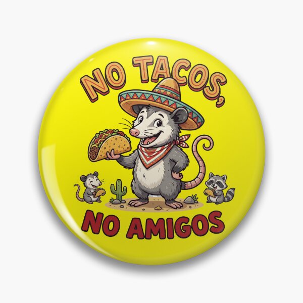 Item preview, No Tacos, No Amigos Funny Possum Cinco de Mayo Taco Cartoon designed and sold by LOVEARTDESIGN.