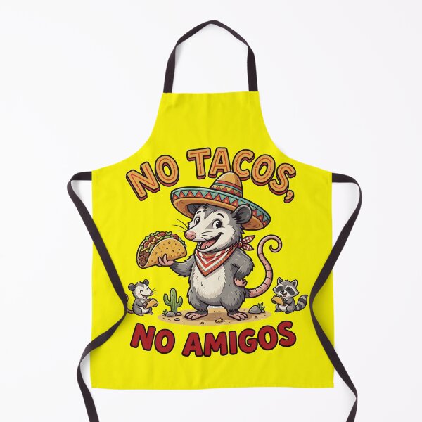 Item preview, No Tacos, No Amigos Funny Possum Cinco de Mayo Taco Cartoon designed and sold by LOVEARTDESIGN.