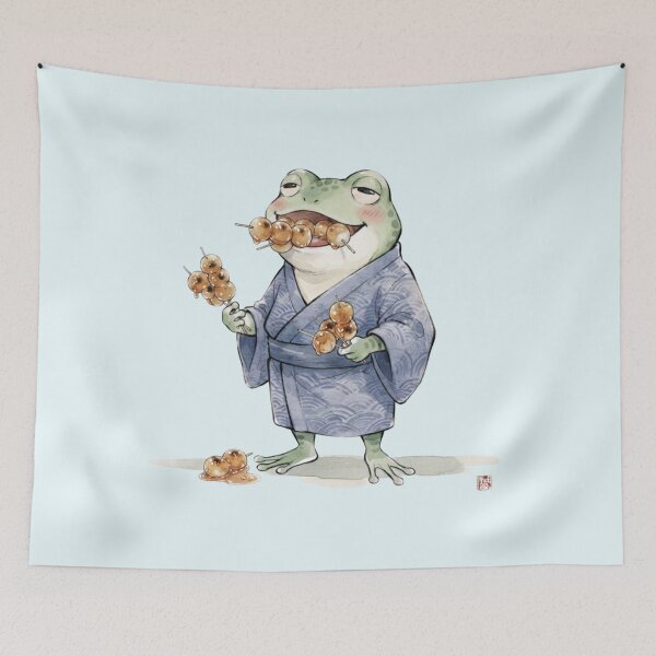 Item preview, Mitarashi Dango Frog Watercolor designed and sold by HumTumMe.