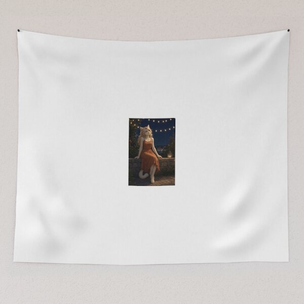 Item preview, Cat girl in orange dress under night lights amigo designed and sold by CathryneDelamort.