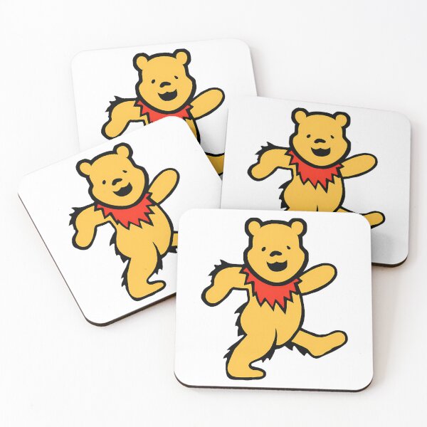 Item preview, Cute Yellow Dancing Bear In Red Collar Cartoon designed and sold by JUVIQUEEN.