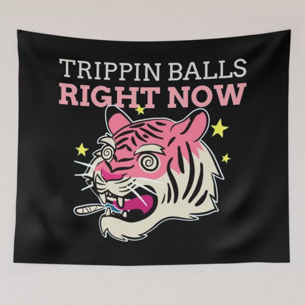 Item preview, Trippin Balls Right Now - Psychedelic Pink Tiger Stoner Art designed and sold by GenZFashion000.
