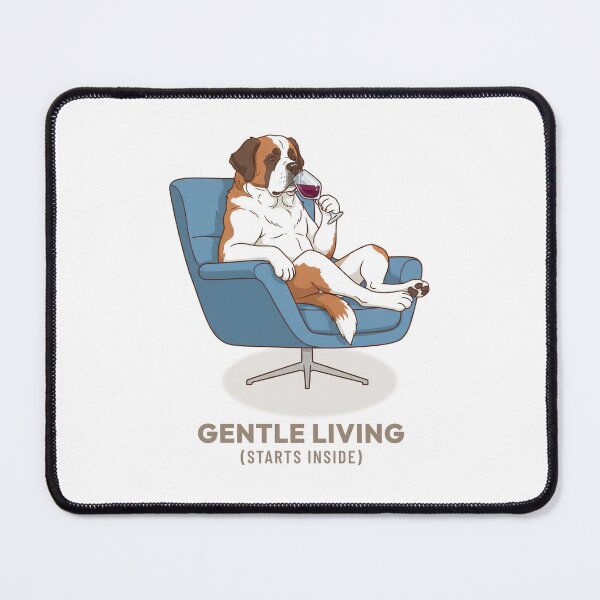 Item preview, Gentle St Bernard Drinking Wine Vintage Aesthetic designed and sold by COZY VINTAGE animal.
