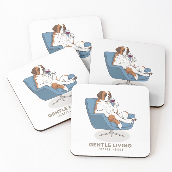 Item preview, Gentle St Bernard Drinking Wine Vintage Aesthetic designed and sold by COZY VINTAGE animal.