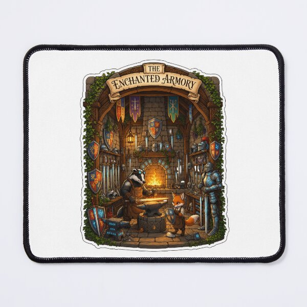 Item preview, The Enchanted Armory | Fantasy Blacksmith | Woodland Forge | Magical Weapons Shop | Animal Artisan Workshop | Medieval Fantasy Art designed and sold by MrDev.