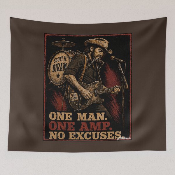 Item preview, Scott H. Biram One Man Blues Texas Woodcut Portrait Art designed and sold by Artisticanvas.