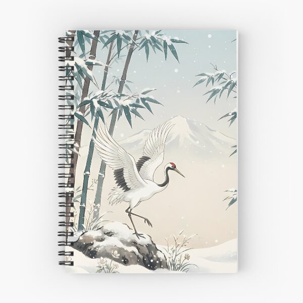 Item preview, Korean Folk Art Winter: White Cranes and Snowy Bamboo Forest - Traditional Oriental Aesthetic designed and sold by SOOstudio73.