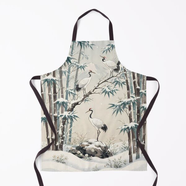 Item preview, Korean Folk Art Winter: White Cranes and Snowy Bamboo Forest - Traditional Oriental Aesthetic designed and sold by SOOstudio73.