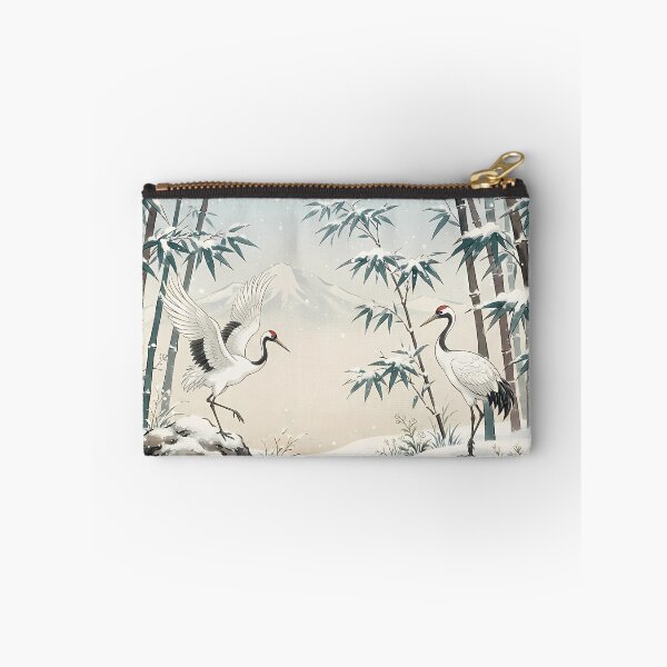 Item preview, Korean Folk Art Winter: White Cranes and Snowy Bamboo Forest - Traditional Oriental Aesthetic designed and sold by SOOstudio73.