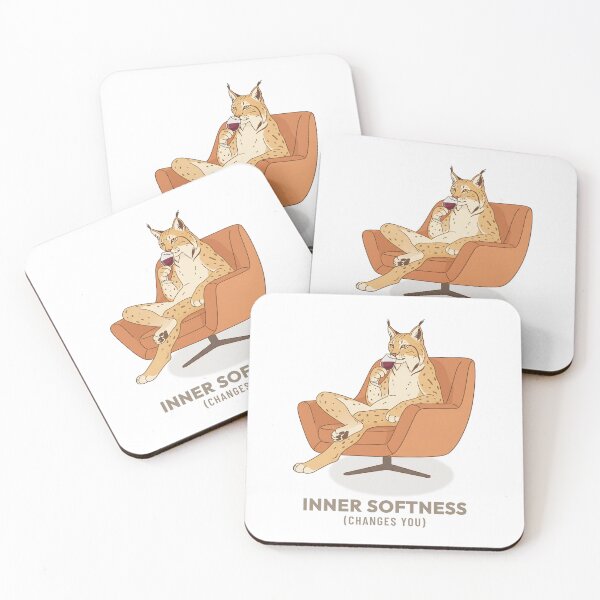 Item preview, Lynx Drinking Wine Retro Illustration designed and sold by COZY VINTAGE animal.