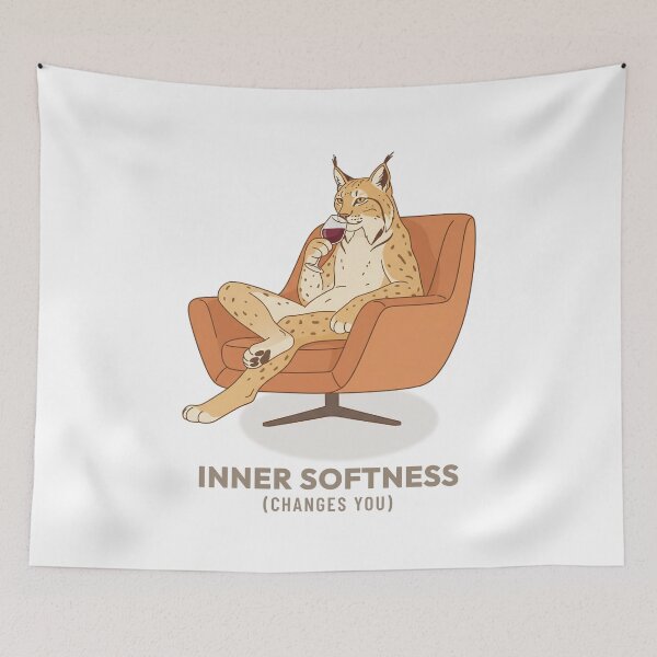 Item preview, Lynx Drinking Wine Retro Illustration designed and sold by COZY VINTAGE animal.
