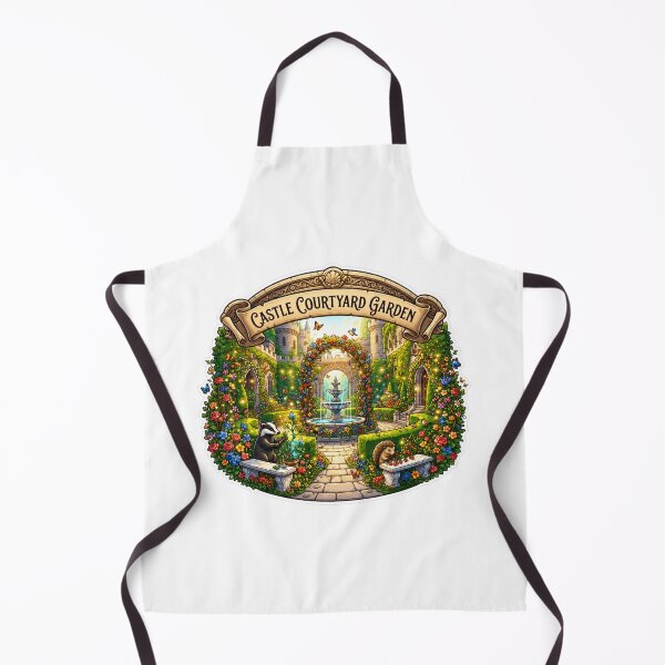 Item preview, Castle Courtyard Garden | Enchanted Castle Garden | Fantasy Courtyard | Medieval Garden | Woodland Animals | Cottagecore Fantasy Art designed and sold by MrDev.