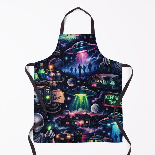 Item preview, Neon Visitors – 1980s Aliens Pattern designed and sold by Shadowframe Studios.