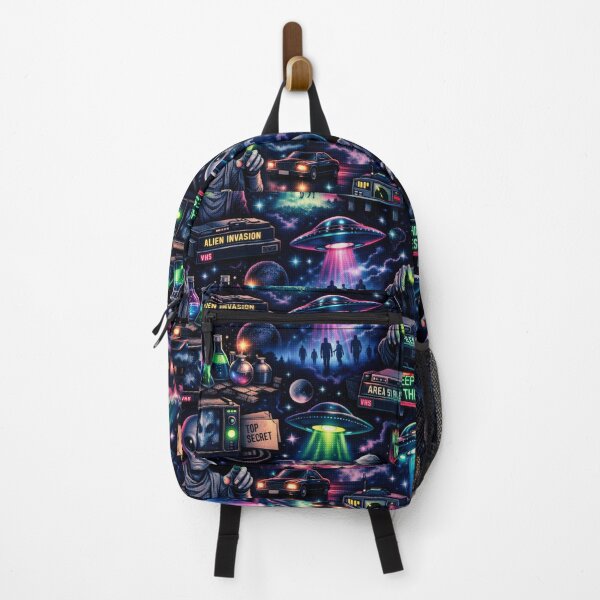 Item preview, Neon Visitors – 1980s Aliens Pattern designed and sold by Shadowframe Studios.