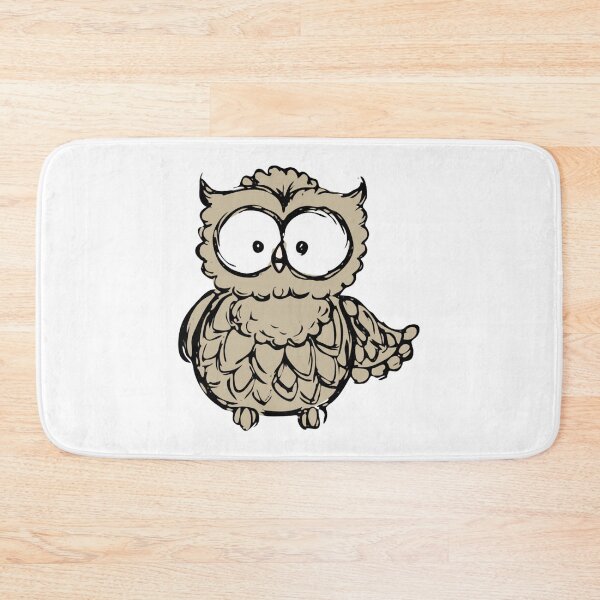Item preview, Cute Hand Drawn Owl Brown Plaid Plume Bird  designed and sold by Naumdesign.