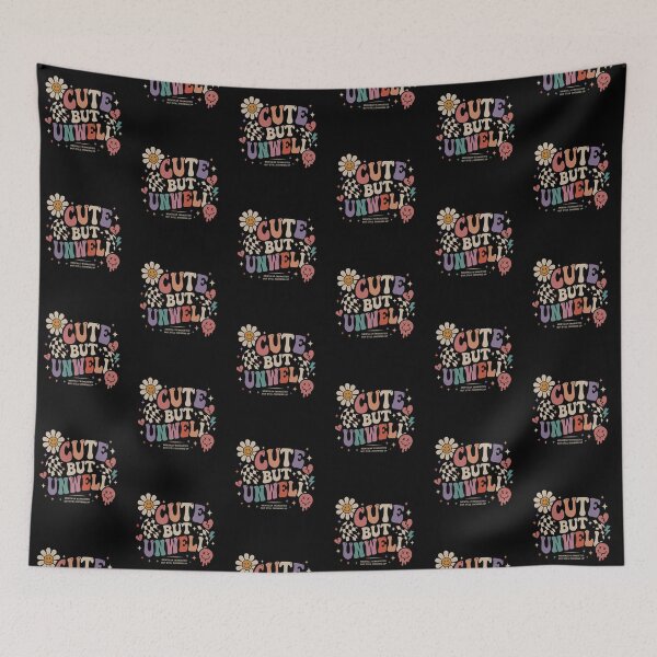 Item preview, Retro Groovy Cute But Unwell Mentally Exhausted designed and sold by pookkudesign.