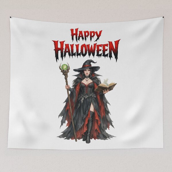 Item preview, Happy Halloween Spooky Gothic Witch Dark Fantasy Art designed and sold by DeliaDesignsCo.