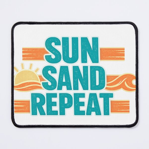 Item preview, Sun Sand Repeat Retro Beach Vacation Ocean Lover Graphic Design designed and sold by TM DESIGNS AND MORE.
