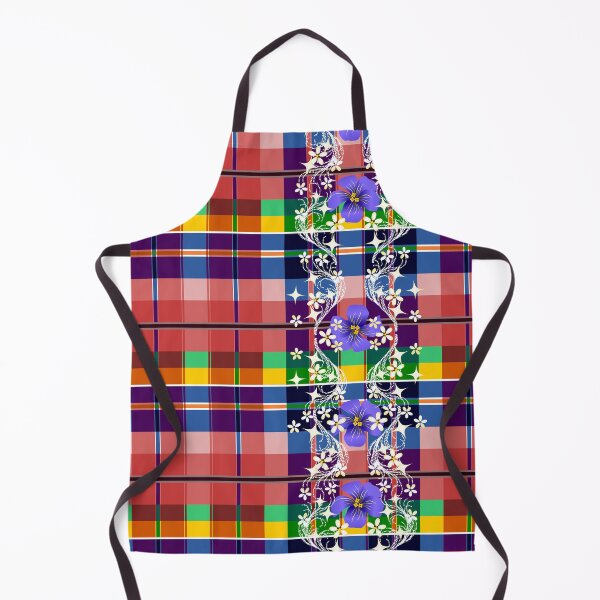 Item preview, Vibrant Thai Plaid with Blue Floral Border designed and sold by Vector Loom Studio 9.
