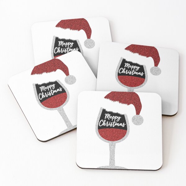 Item preview, Glitter Wine Glass Santa Hat Christmas designed and sold by lht6474.