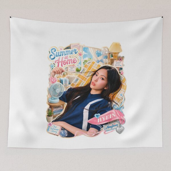 Item preview, NewJeans Hyein Blue Navy Sweater Summer Sunshine Poster designed and sold by Valereekmerch.