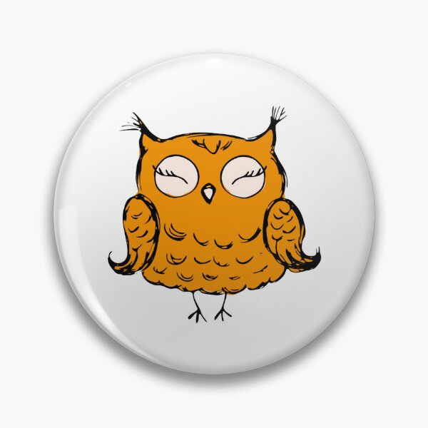 Item preview, Cute Hand Drawn Owl Bright Orange Autumn Spooky Art designed and sold by Naumdesign.