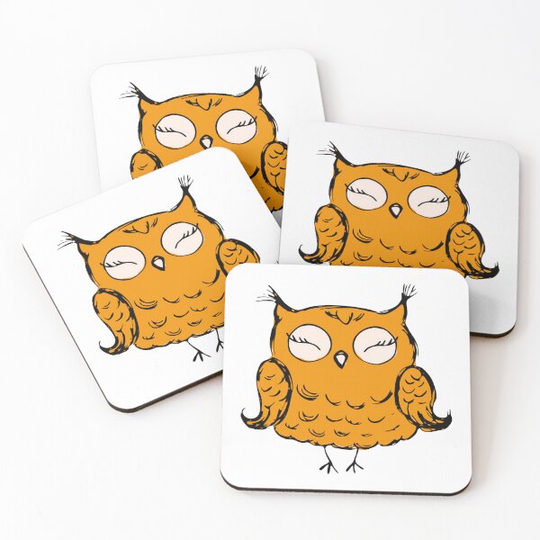 Item preview, Cute Hand Drawn Owl Bright Orange Autumn Spooky Art designed and sold by Naumdesign.