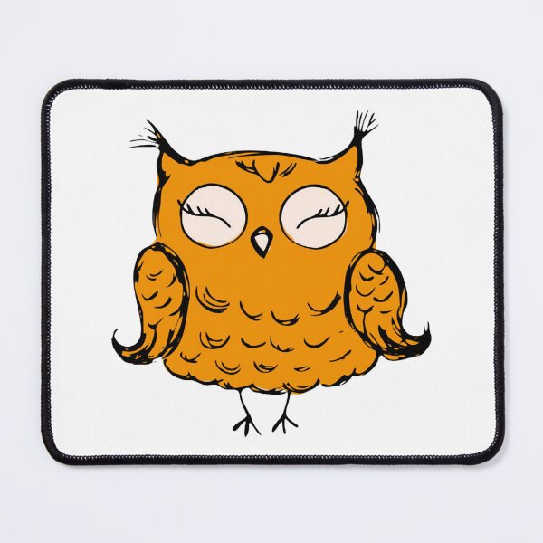 Item preview, Cute Hand Drawn Owl Bright Orange Autumn Spooky Art designed and sold by Naumdesign.