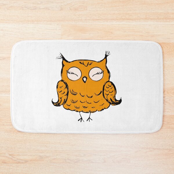 Item preview, Cute Hand Drawn Owl Bright Orange Autumn Spooky Art designed and sold by Naumdesign.