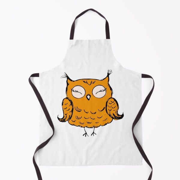 Item preview, Cute Hand Drawn Owl Bright Orange Autumn Spooky Art designed and sold by Naumdesign.