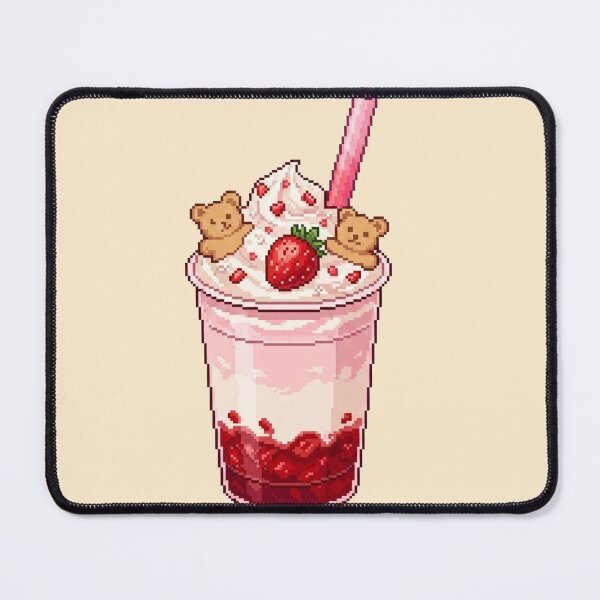 Item preview, Pixel Art Strawberry Milkshake with Bear Cookies designed and sold by CaseDiary.