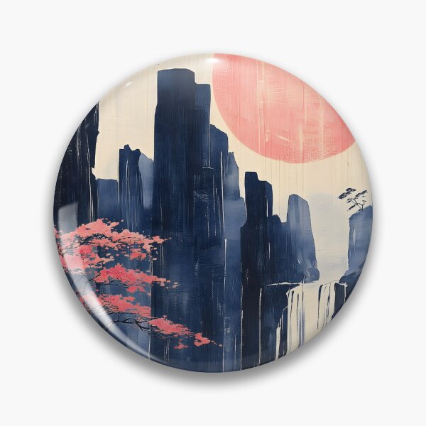 Item preview, Fantasy Waterfall Valley Neon Sakura Sun Ink Dream designed and sold by mildaclairmo.