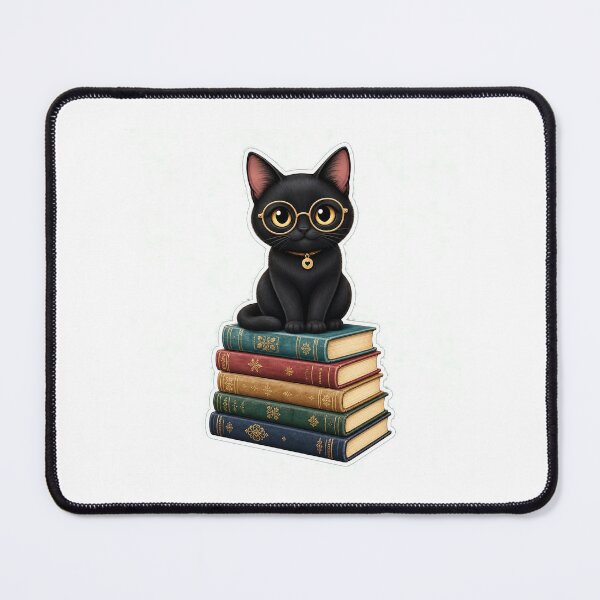 Item preview, Cute Black Cat Reading Books Minimalist Sticker designed and sold by Aliplus+.