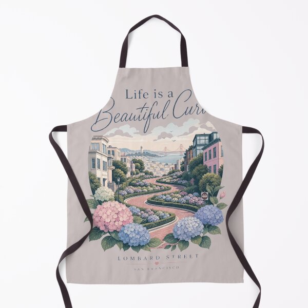 Item preview, Lombard Street Life is a Beautiful Curve – Winding Road & Floral – SF Russian Hill Art designed and sold by bobscraze.