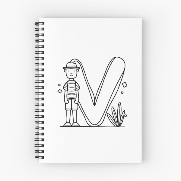 Item preview, An illustration showing the letter V beside a vacationer designed and sold by rasagamastore.